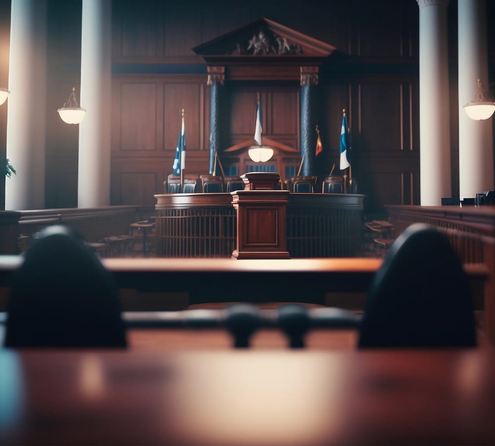 a room filled with furniture and a lamp